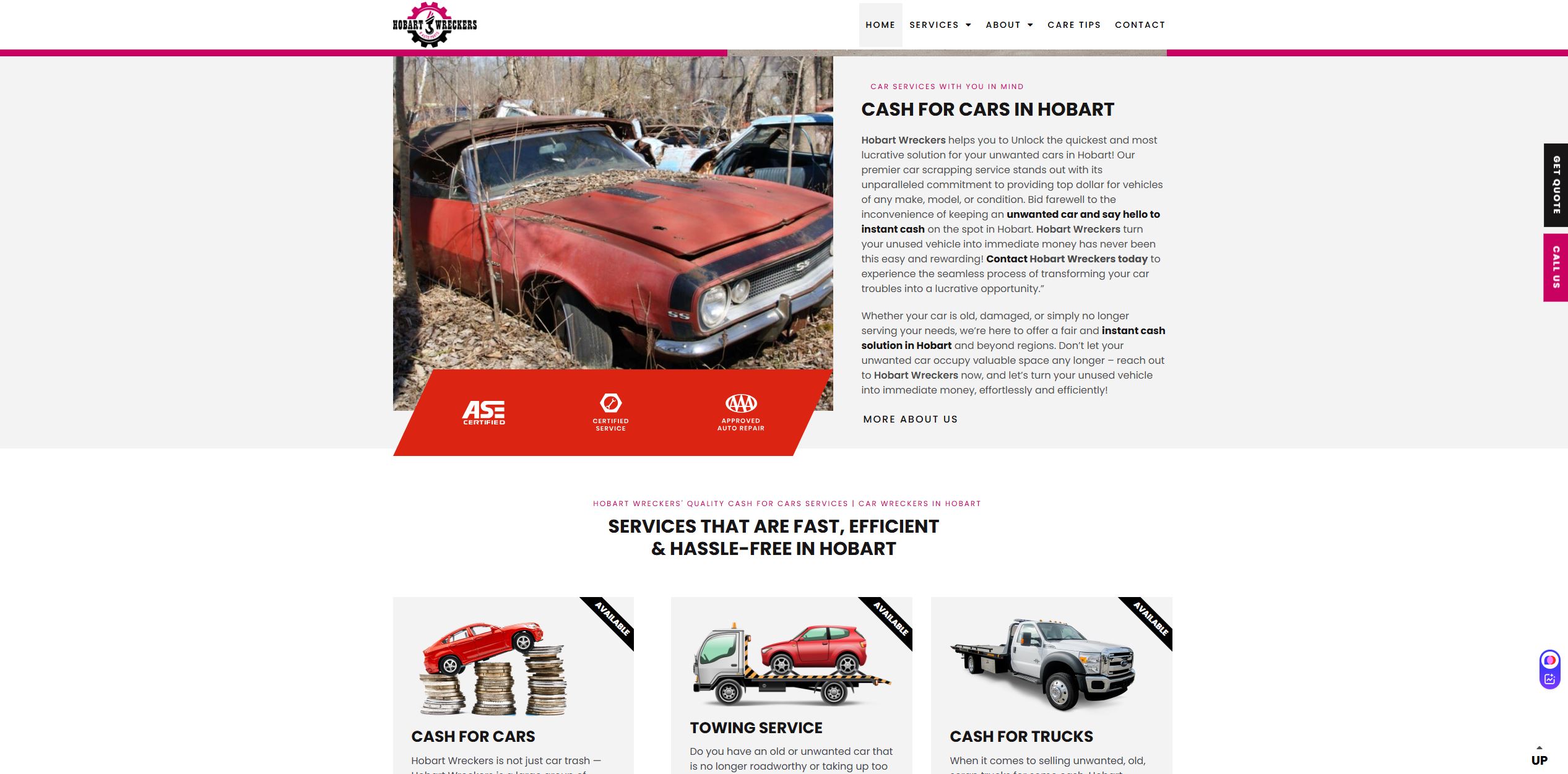 SEO for Australian auto wreckers - Hobart Case Study